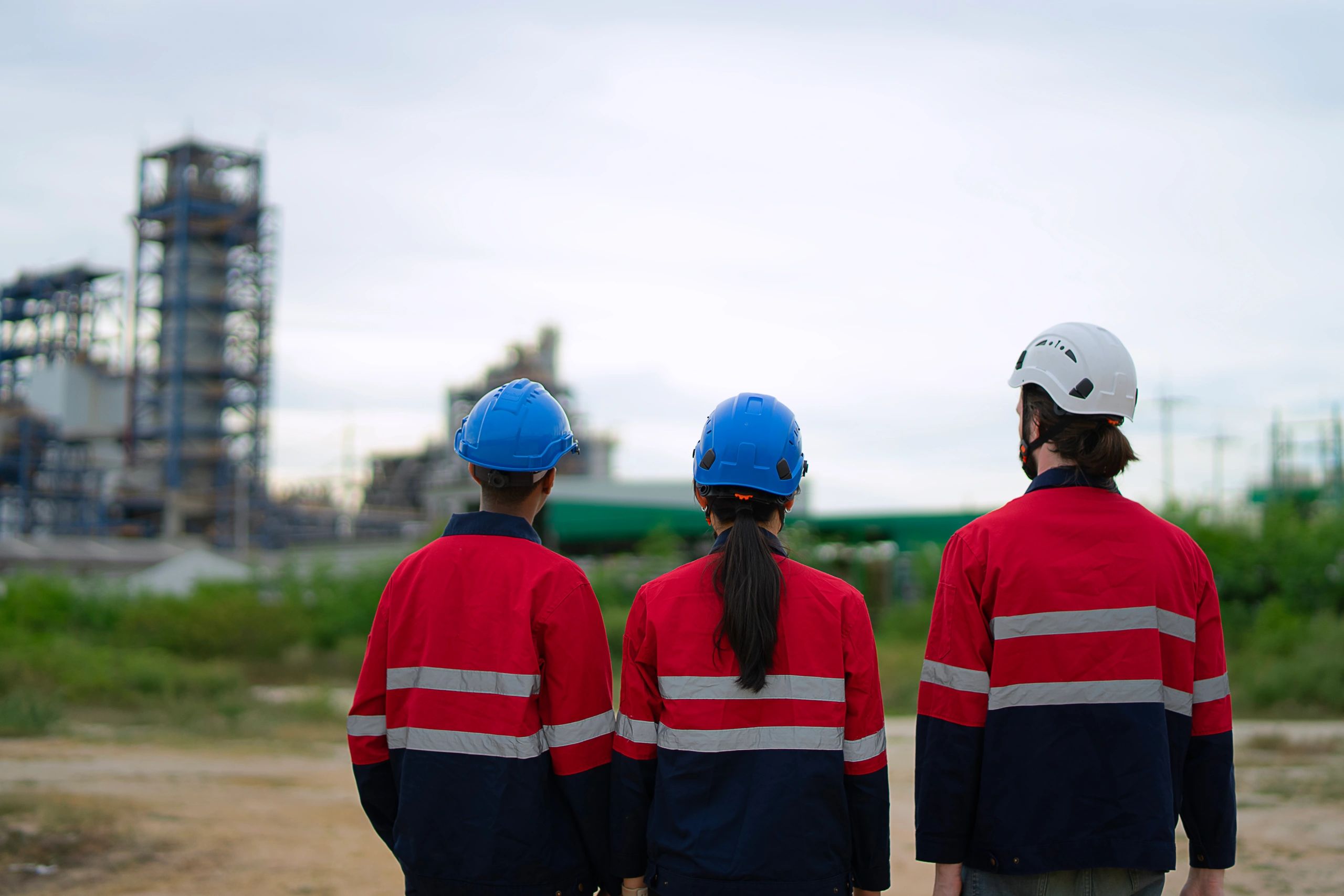 Industrial engineering team at site